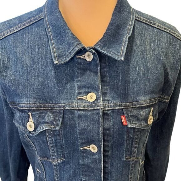 Levi’s Kid's Denim Jean Trucker Jacket Size XL 16 Medium Wash Unisex - Picture 3 of 11